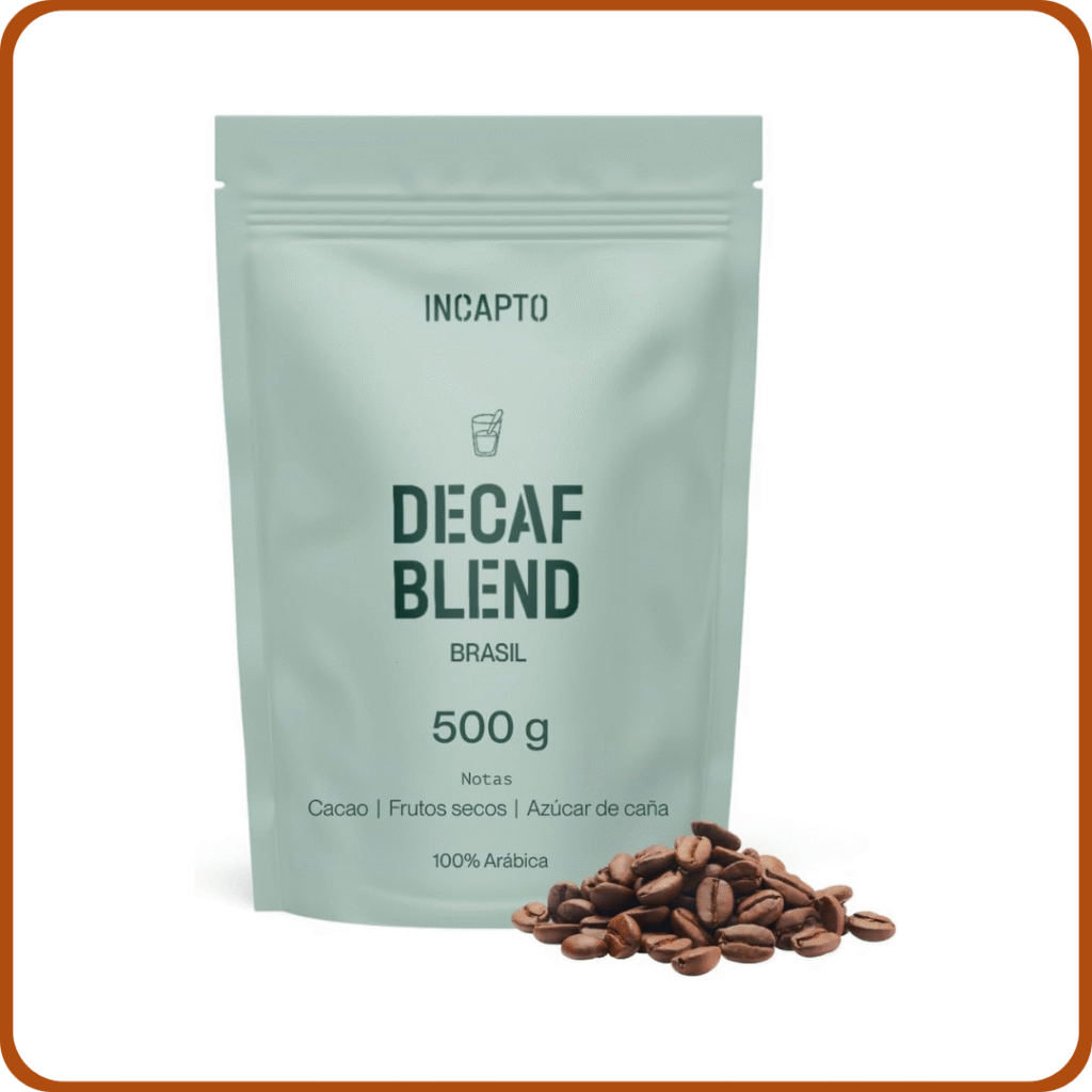 Incapto Café Descafeinado de Especialidad en Grano 500g | Selección de cafés 100% Arábica de Brasil | Proceso Swiss Water - Descafeinización Natural al Agua | Decaf
