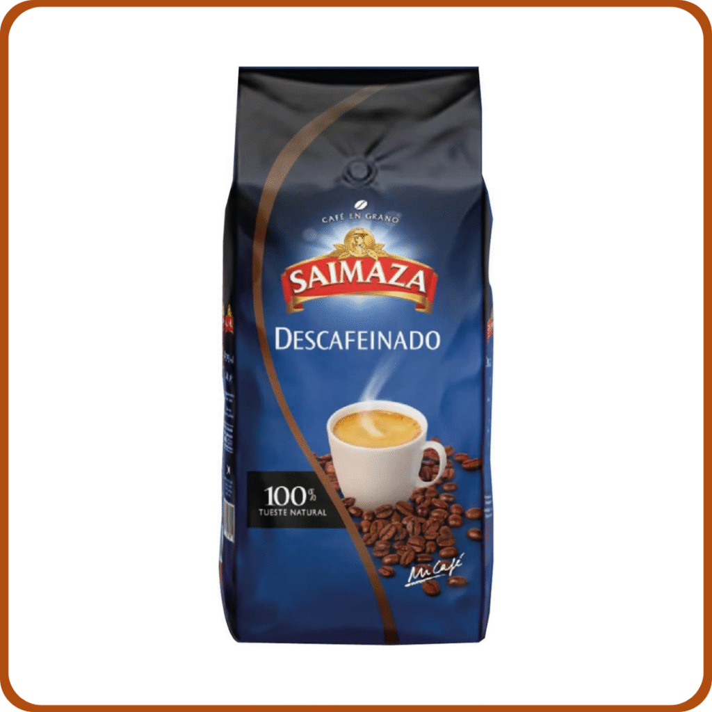 Saimaza - Descafeinado Café en Grano Tostado 100% Natural en Atmosfera Protectora Bolsa 500 Gr