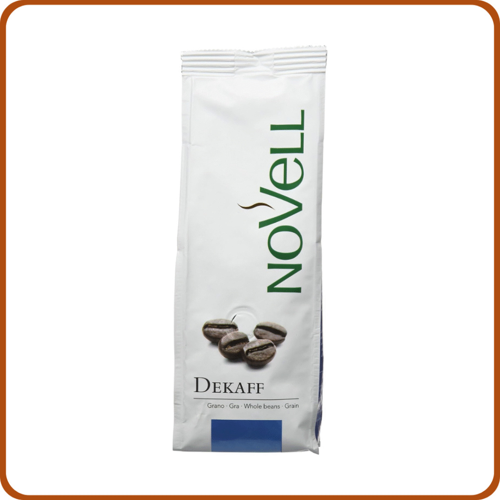NOVELL - Café en Grano Natural 100% Arábico 1kg | Café Descafeinado en Grano para Experiencia Gourmet Premium | 4 Bolsas de 250 g | Fácil Uso con Válvula Unidireccional | Café Arábica Sostenible.. .