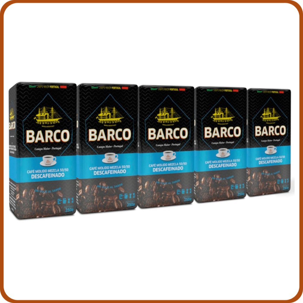Barco Pack Descafeinado - Café Molido Natural - Contiene 5 uds de 250gr