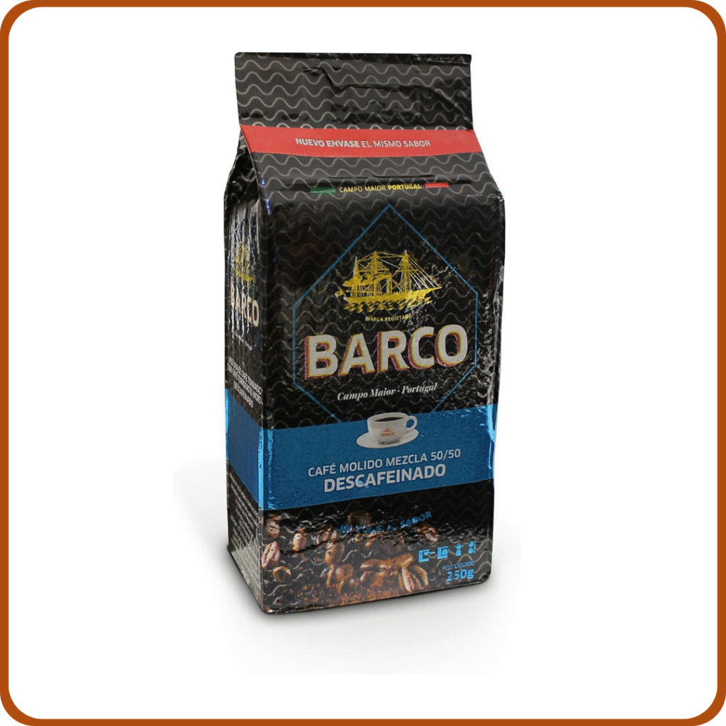 Café Molido Descafeinado Mezcla de Arábica y Robusta - Aromas a Especias, Caramelo y Frutos Secos Tostados - Sin Caféína - 250 G