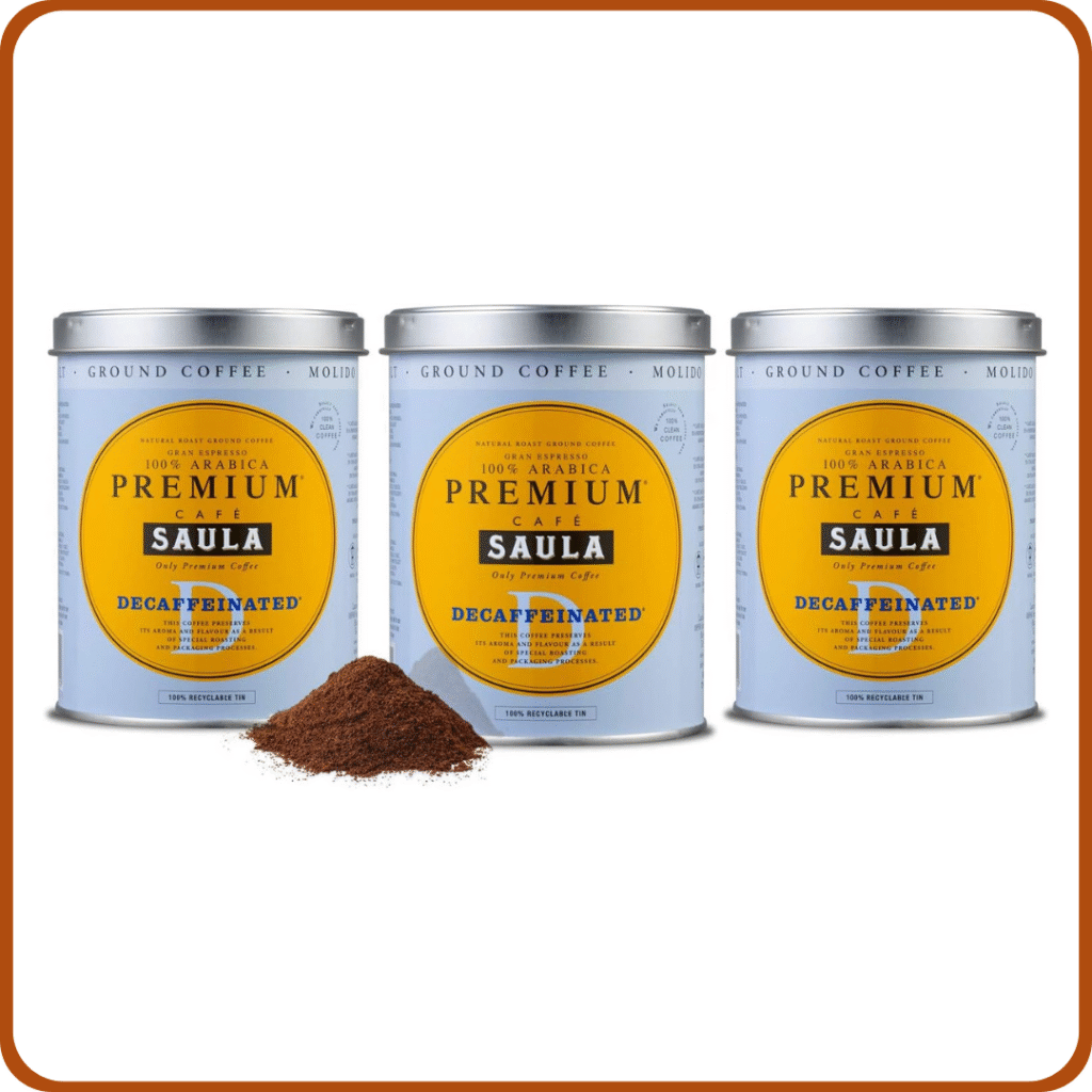 Café Saula, Pack 3 botes de 250 gr. Gran Espresso Premium descafeinado molido.