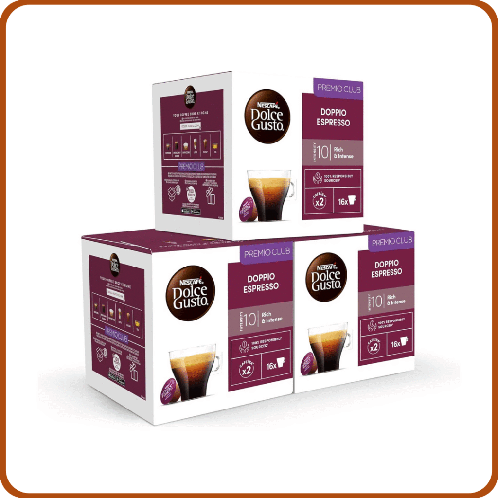 NESCAFÉ Dolce Gusto Espresso Doppio - Cápsulas de Café, 48 Cápsulas (3 x 16) - Intensidad 10 - Café Arábica y Robusta - Originales para cafeteras Dolce Gusto