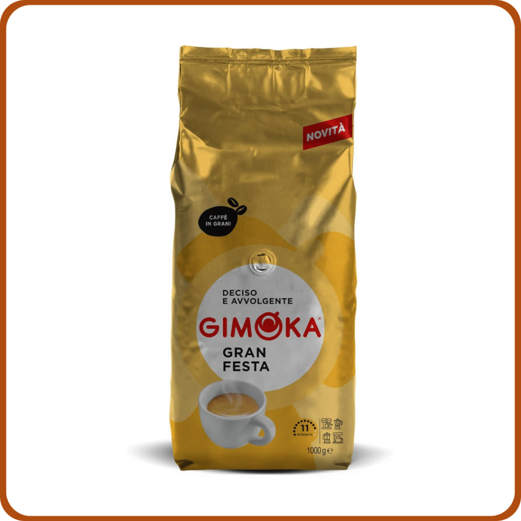 Gimoka - Cafè En Grano - 1 Kg - Mezcla GRAN FESTA - Intensidad 11 - Made In Italy