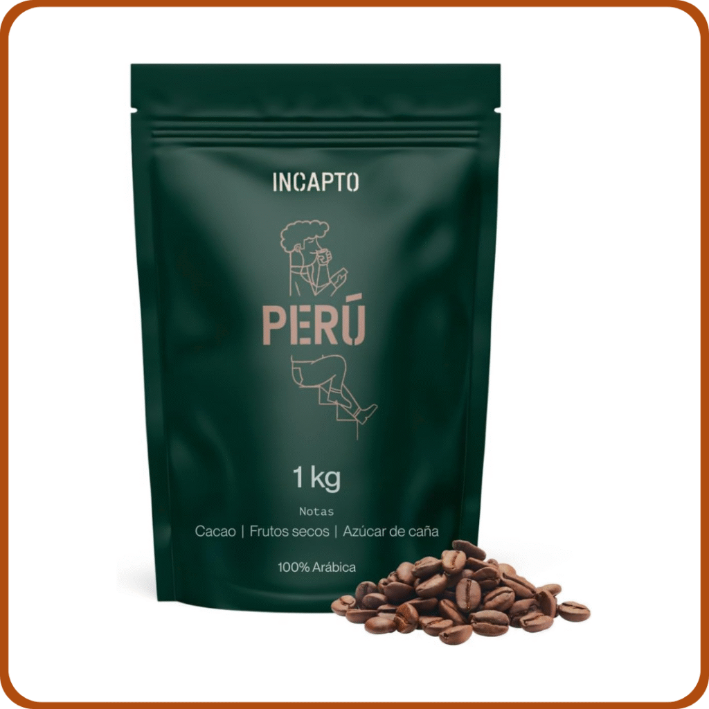 Incapto Café en Grano de Especialidad 1kg | Origen Perú | 100% Arábica | Specialty Coffee 84.75 puntos SCA | Tueste Natural y Artesanal | Finca Cajamarca, Cenfrocafé
