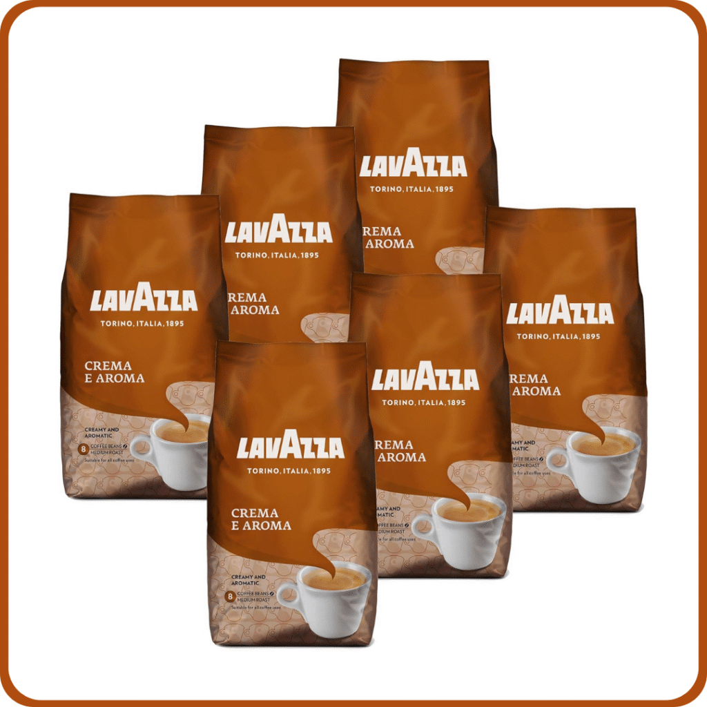 Lavazza Crema e Aroma, Café en Grano, Pack de 6, 6 x 1000g