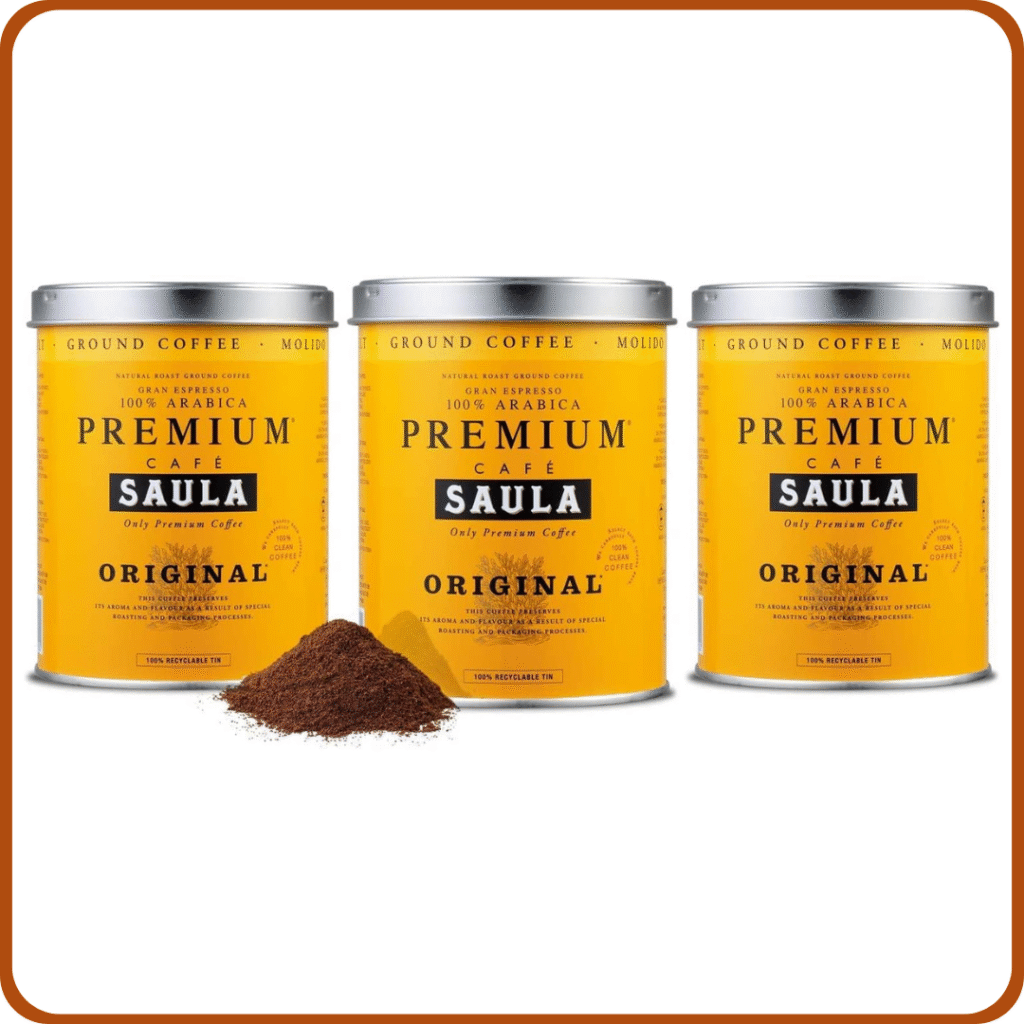 Café Saula, Pack 3 botes de 250 gr. Premium Original 100% arabica molido