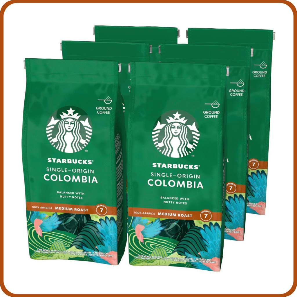 STARBUCKS Single-Origin Colombia Café Molido De Tostado Medio, 200g (Paquete de 6)
