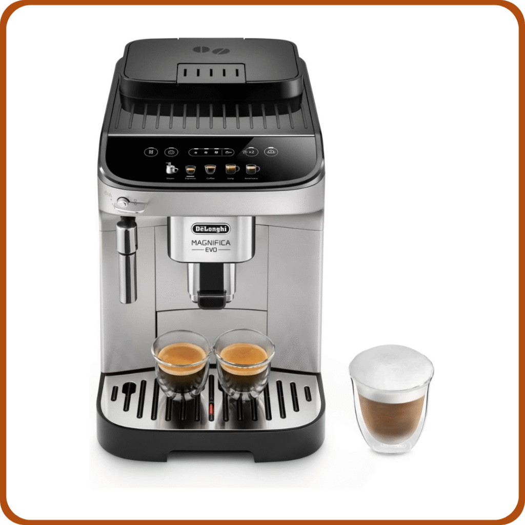 De'Longhi Magnifica Evo Cafetera Superatomática para Café y Cappuccino, ECAM292.33.SB, 4 Recetas, Plata