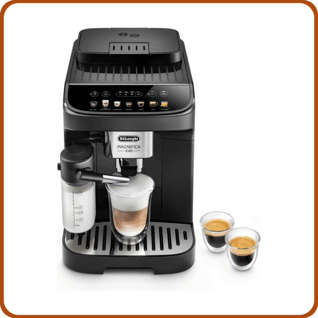 De'Longhi Magnifica Evo Cafetera Superatomática para Café y Cappuccino, ECAM292.81.B, Sistema LatteCrema, 7 Recetas, Negra 