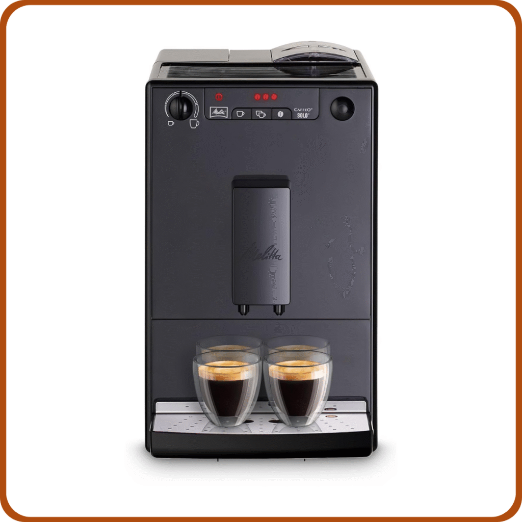 Melitta Solo E950 - Cafetera superautomática compacta con modo doble taza para expreso, máquina de café con sistema de extracción de aroma, boquilla regulable y limpieza automática, 1,2 L, negro