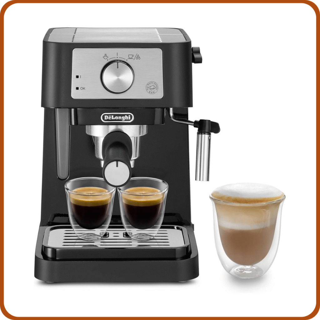 De'Longhi Stilosa Premium EC260.BK - Cafetera de bomba con 15 bares de presión, 1100 W, 1L, color negro y plata