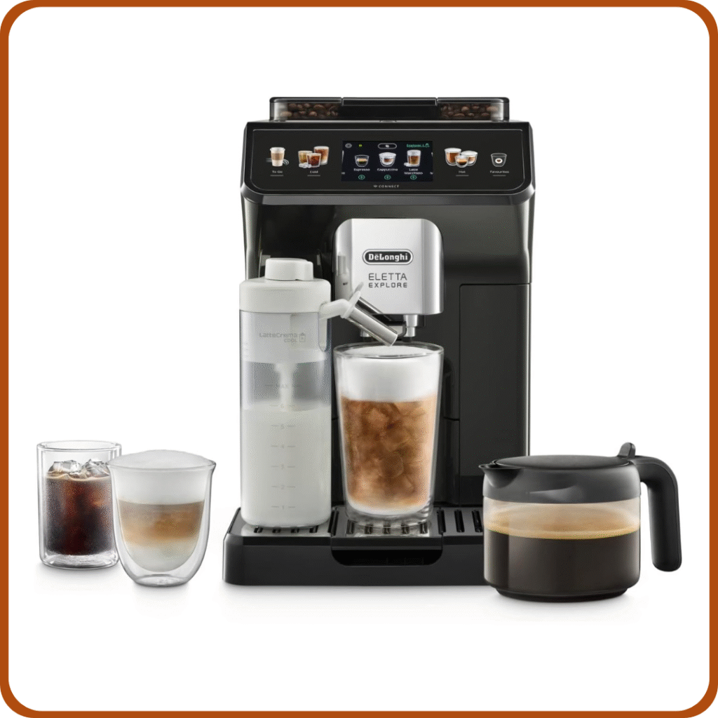 De'Longhi Eletta Explore ECAM452.67.G, Cafetera Superautomática Bebidas Calientes y Frías con Cold Extraction Technology, Recetas Cold Brew, LatteCrema Hot and Cool para Leche y Bebidas Vegetales 