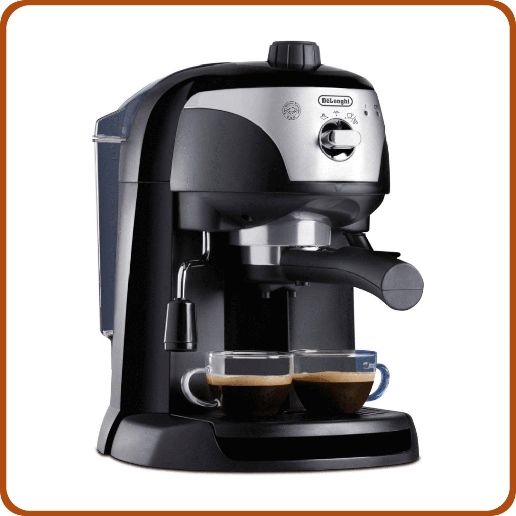 De'longhi EC201.CD.B - Cafetera de bomba tradicional (15 bar de presión, 2 tazas, café molido o filtros monodosis) negro