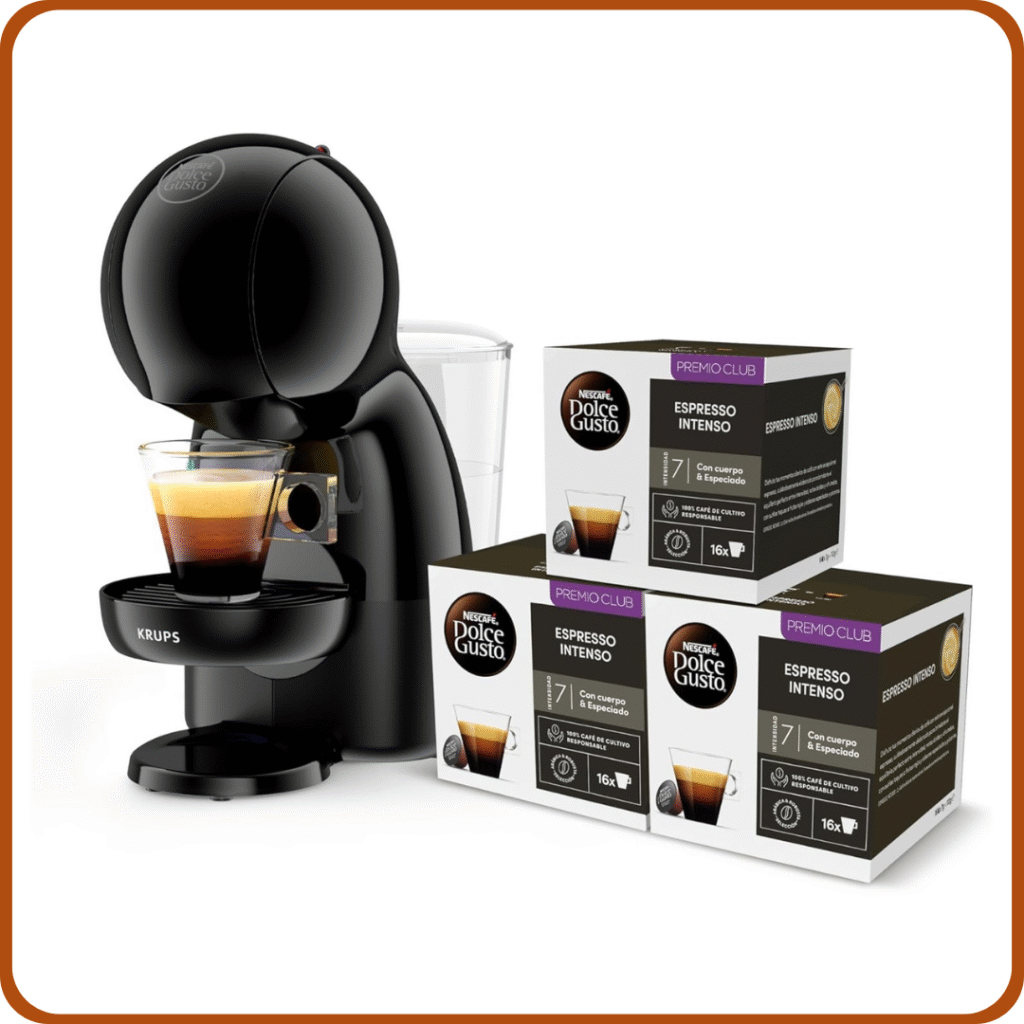 Krups Nescafé Dolce Gusto Piccolo XS KP1A3BCAS - Cafetera de cápsulas de 15 bares,0.8L capacidad, caliente en 40 s, modo eco, color negro