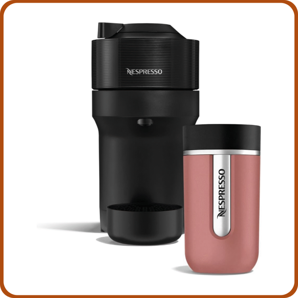De'Longhi Nespresso Vertuo Pop ENV90.B, Máquina de Café de Cápsulas + Aeroccino Incluido, 4 Tamaños de Taza, Tecnología de Centrifugación, Set de Bienvenida Incluido, 1260W, Negro Regaliz
