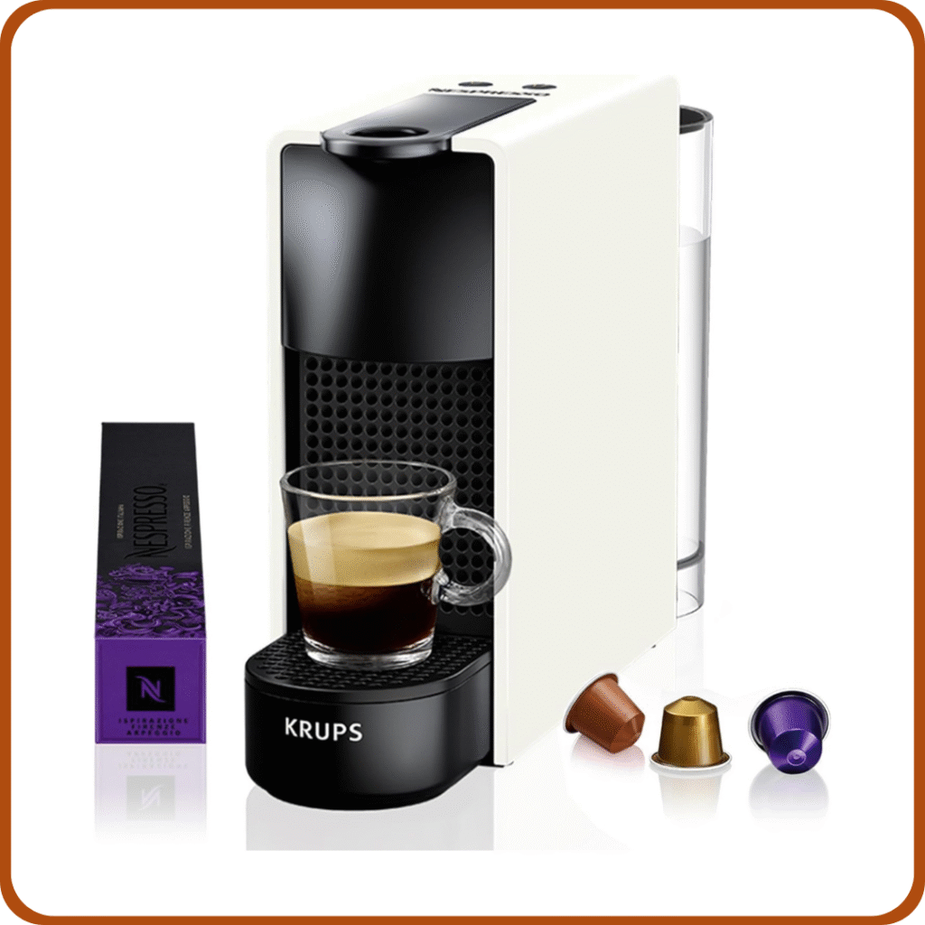 Nespresso Krups Essenza Mini XN1101PR5 - Cafetera Monodosis de Cápsulas Nespresso, Compacta, 19 Bares, Apagado Automático, Color Blanco