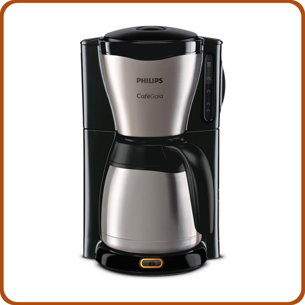 Philips Cafetera - Jarra Térmica 1.2L, hasta 15 Tazas, Acero Inox, Plateado/Negro (HD7546/20)