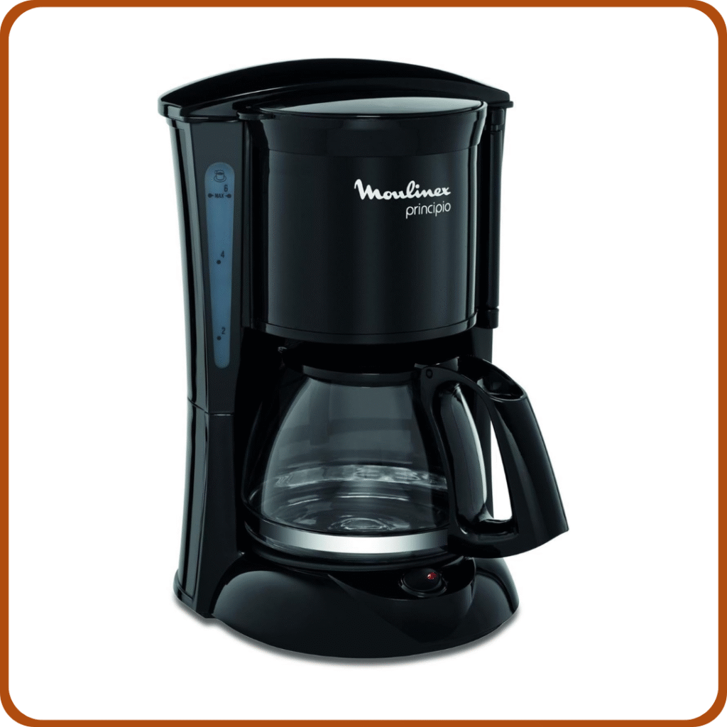 Moulinex Principio FG1528 - Cafetera de filtro 600 W de 0.6 L con función Auto-off y sistema antigoteo, plástico, color negro