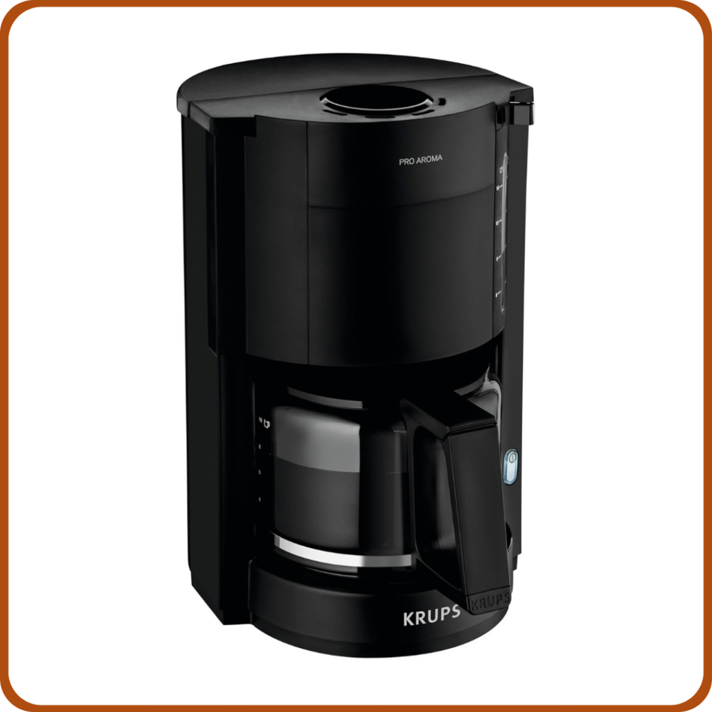 Krups ProAroma Independiente - Cafetera (Independiente, Cafetera de filtro, Negro, Jarra, Vidrio, Metal, Vidrio)