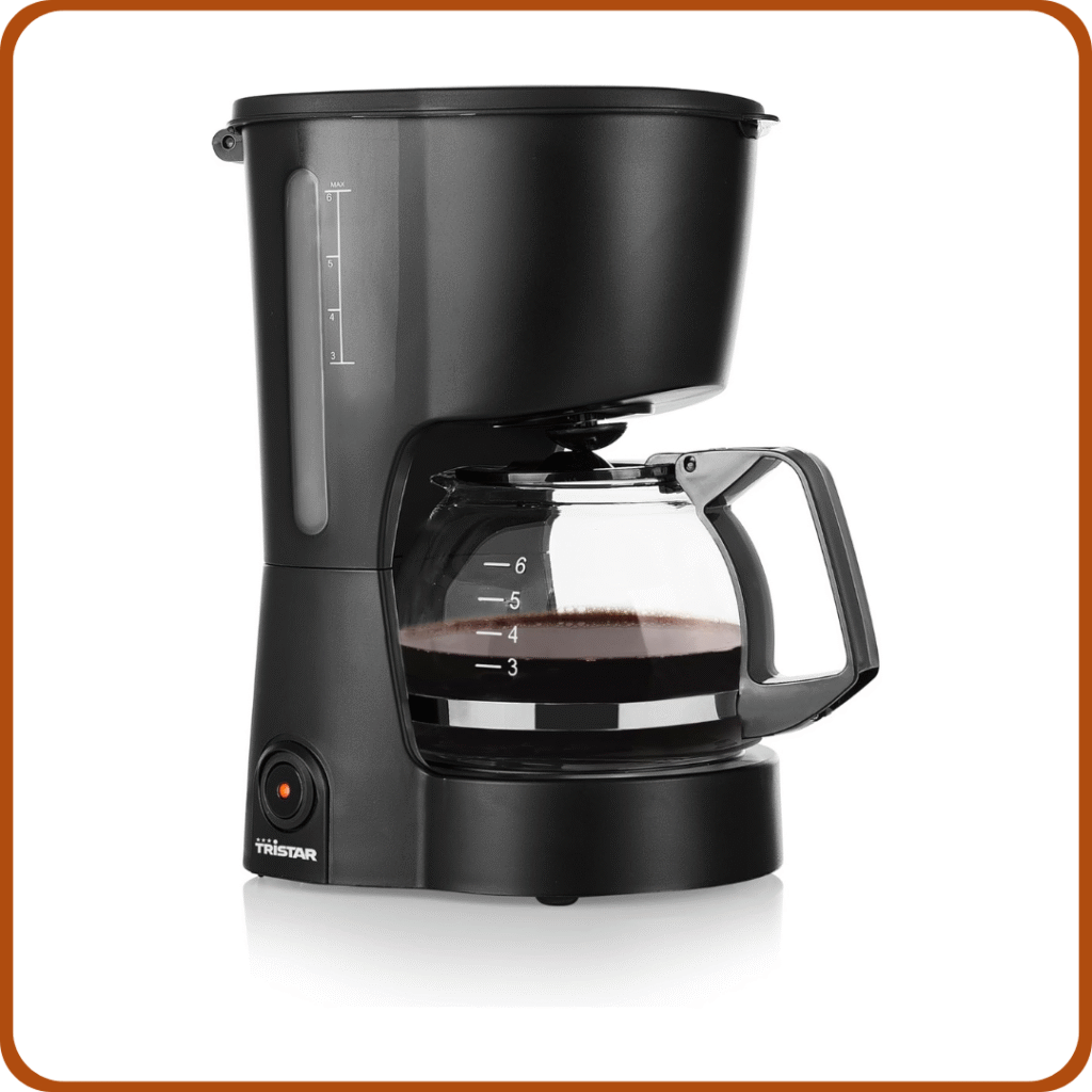 Tristar Cafetera, Capacidad 6 Tazas, 600W, Función Mantener Caliente, Apagado Automático, Filtro Permanente, Sistema Antigoteo, Compacta y Portátil, Fácil de Limpiar, CM-1246