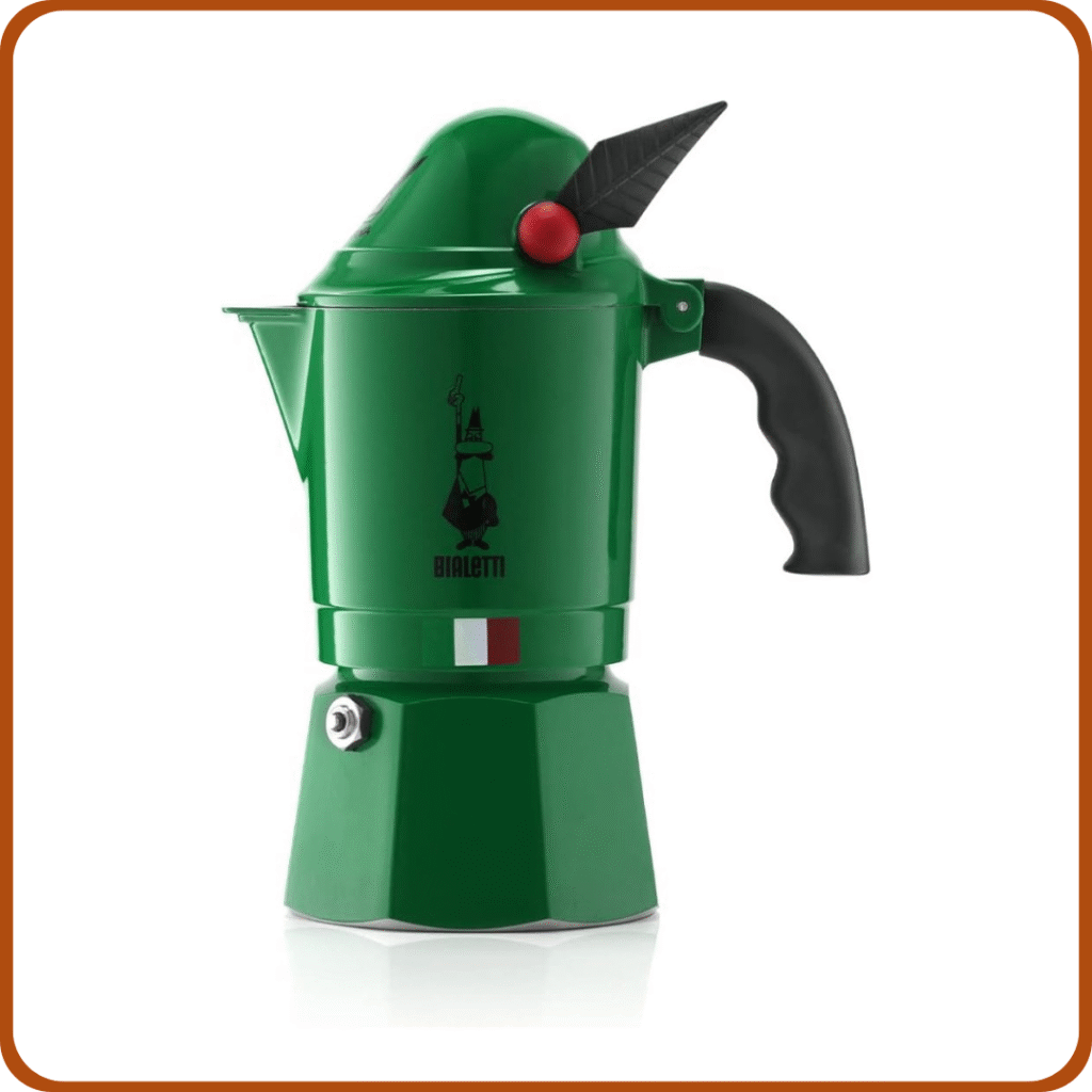 Bialetti - Moka Express Alpina: Icónica Cafetera Italiana para Espresso, Auténtico Café Italiano, 3 Tazas, Aluminio, Verde