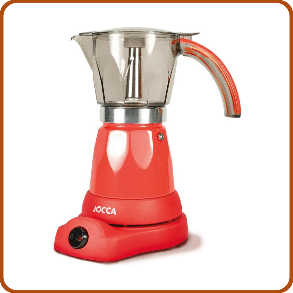 Jocca - Cafetera Italiana Electrica 6 Tazas con Base Giratoria 360° y Jarra Sin Cables 