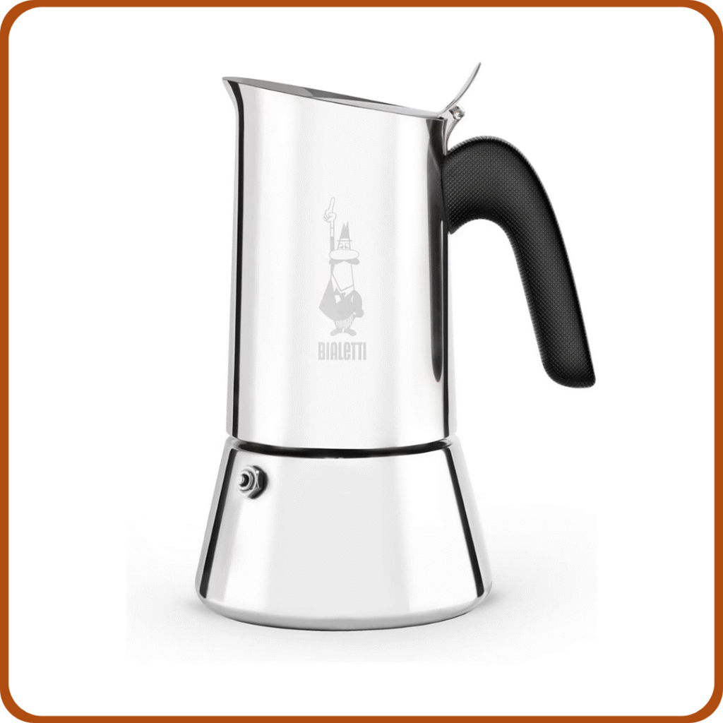 Bialetti Cafetera Venus, Mango Anti-escaldaduras, Apta para Inducción, 4 Tazas (170ml), Acero Inoxidable 