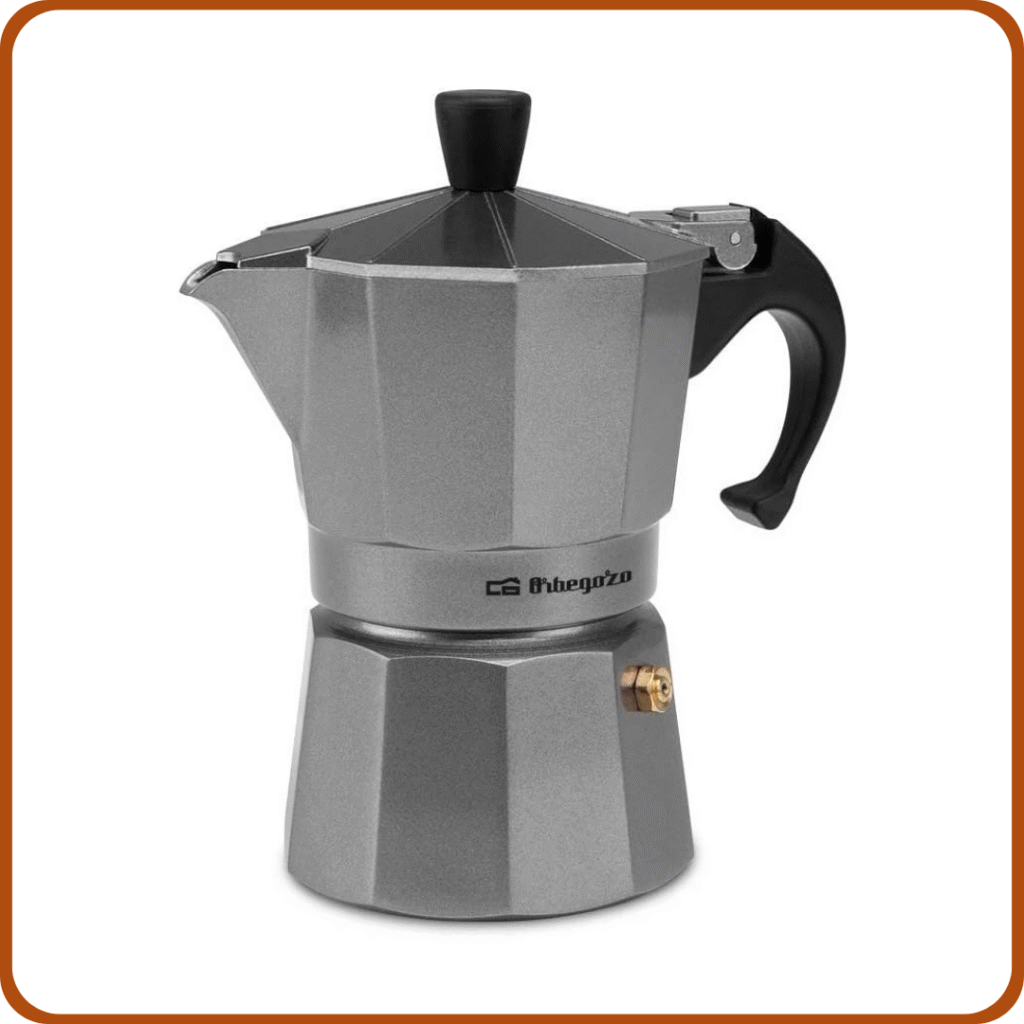 Orbegozo KFS 620, Cafetera italiana, 6 tazas de capacidad, mango ergonómico, apta para cocinas de gas, eléctricas y de vitrocerámica, aluminio, válvula seguridad 