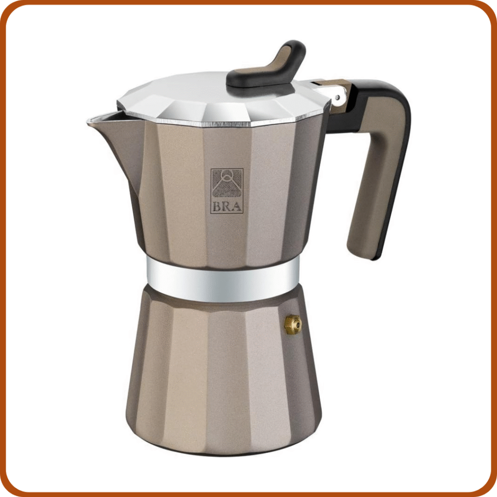 BRA Titanium Cafetera, Capacidad 9 Tazas, Plateado (Titanium) 