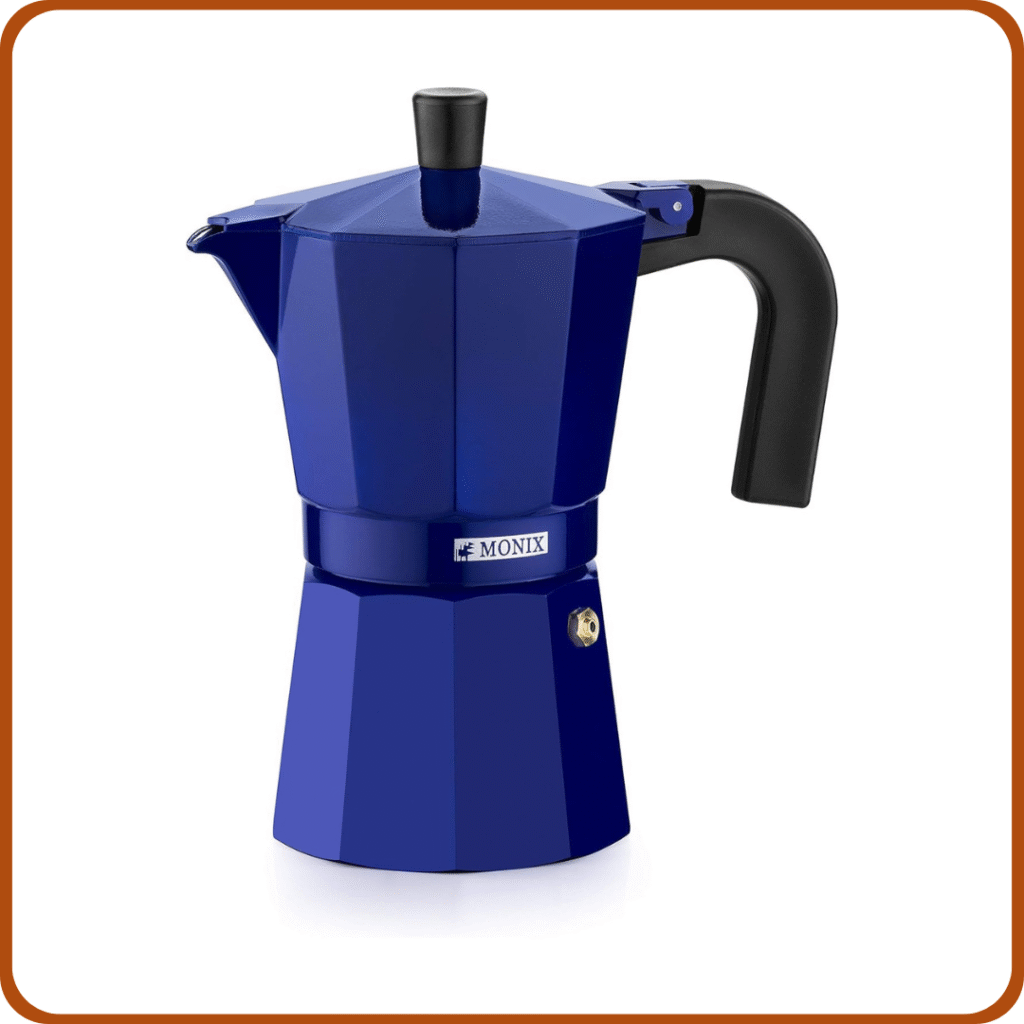 Monix M301706 M301706-Cafetera Italiana, 6 Tazas, Color Cobalto, Aluminio, 10 cm 