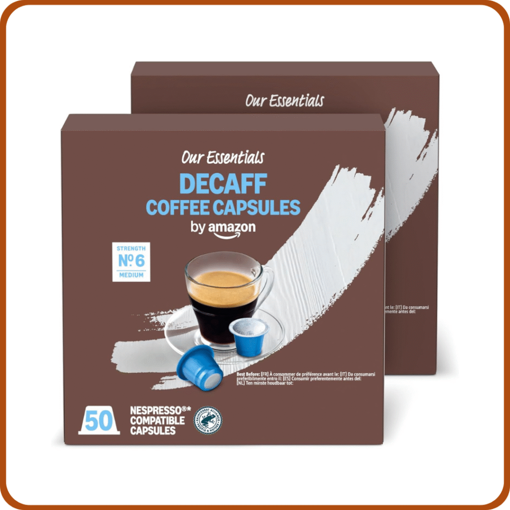 by Amazon - Cápsulas de café Lungo descafeinado, tueste medio, compatibles con Nespresso, 100 Unidad, 2 Paquetes de 50
