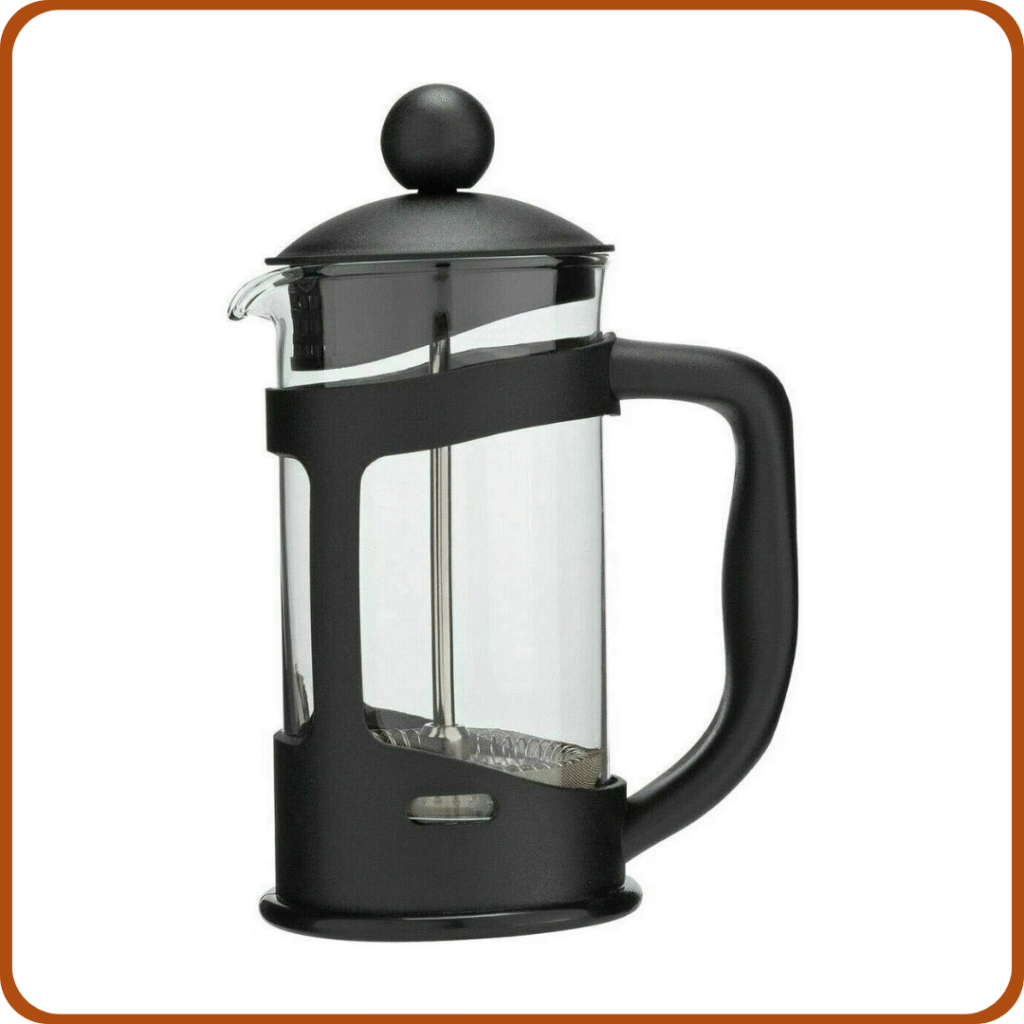 Glow Classic Continental,Cafetera negra de 350 ml, cafetera de prensa francesa con olla de vidrio templado a prueba de golpes y filtro de émbolo para granos molidos, té espresso