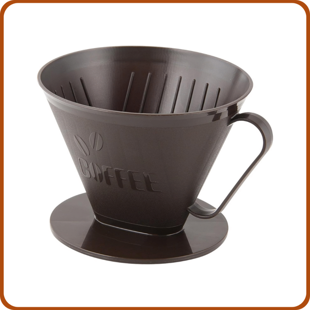 Fackelmann Filtro de Café Permanente, No. 4, Portafiltro, Filtro de Café para hasta 4 tazas, Filtro Reutilizable de Plástico, Marrón, 1 unidad 