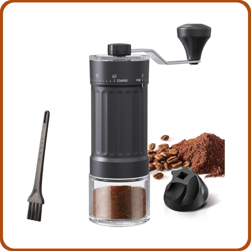 OrkeyDolk® Molino de café manual externo y ajustable, con molino cónico de cerámica de alta precisión y diseño moderno, ajuste de 40 niveles, adecuado para Aeropress, Pour Over y cafeteras Moka.