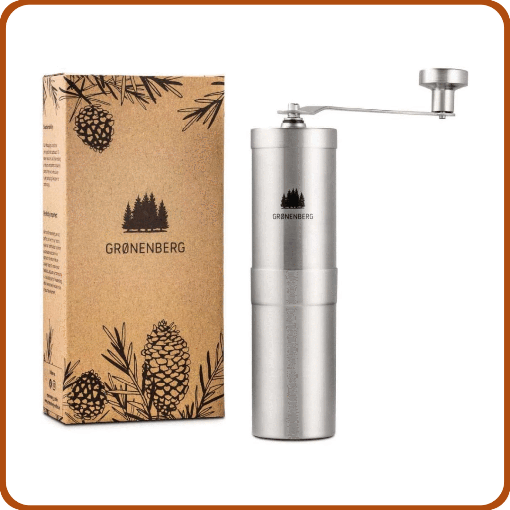 Molinillo de café de Mano con mecanismo de cerámica de Groenenberg | Molinillo de café manual, molinillo de café expreso, acero inoxidable, grado de molienda regulable, ajuste sin niveles 