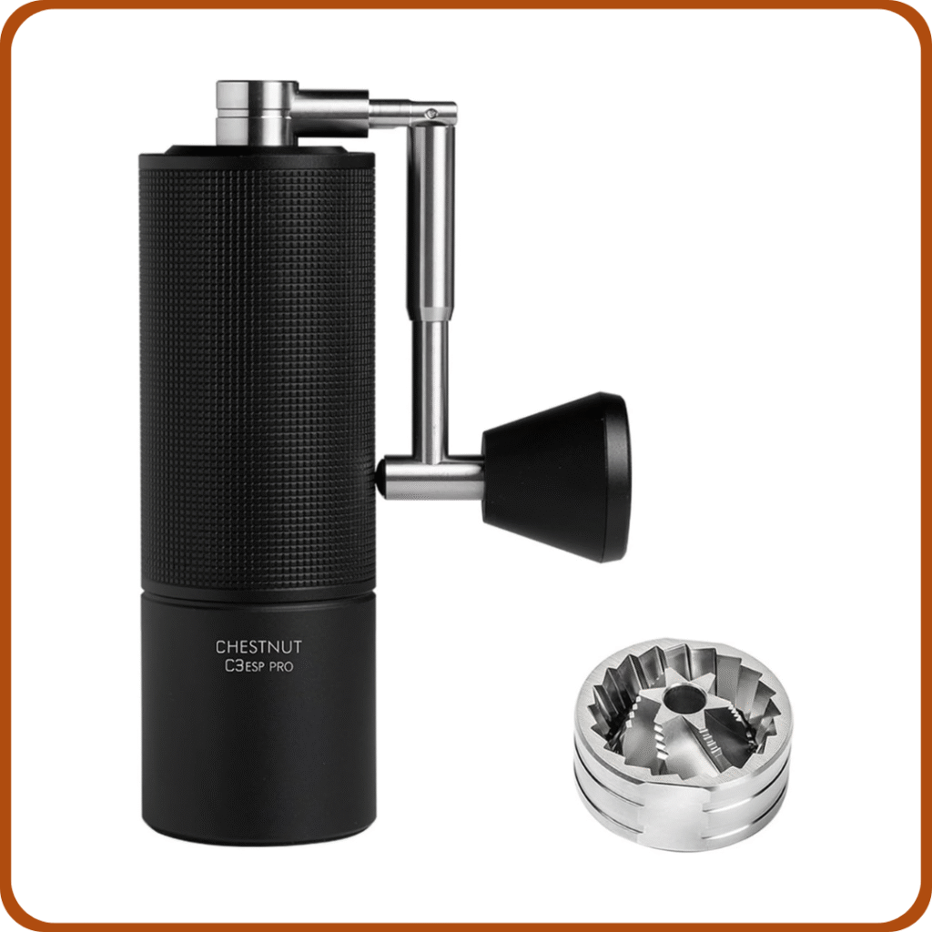 TIMEMORE Chestnut C3 ESP Pro - Molinillo de café manual con ajuste preciso del grado de molienda, acero inoxidable y mecanismo cónico, mango plegable, recipiente para granos de 25 g, color negro 