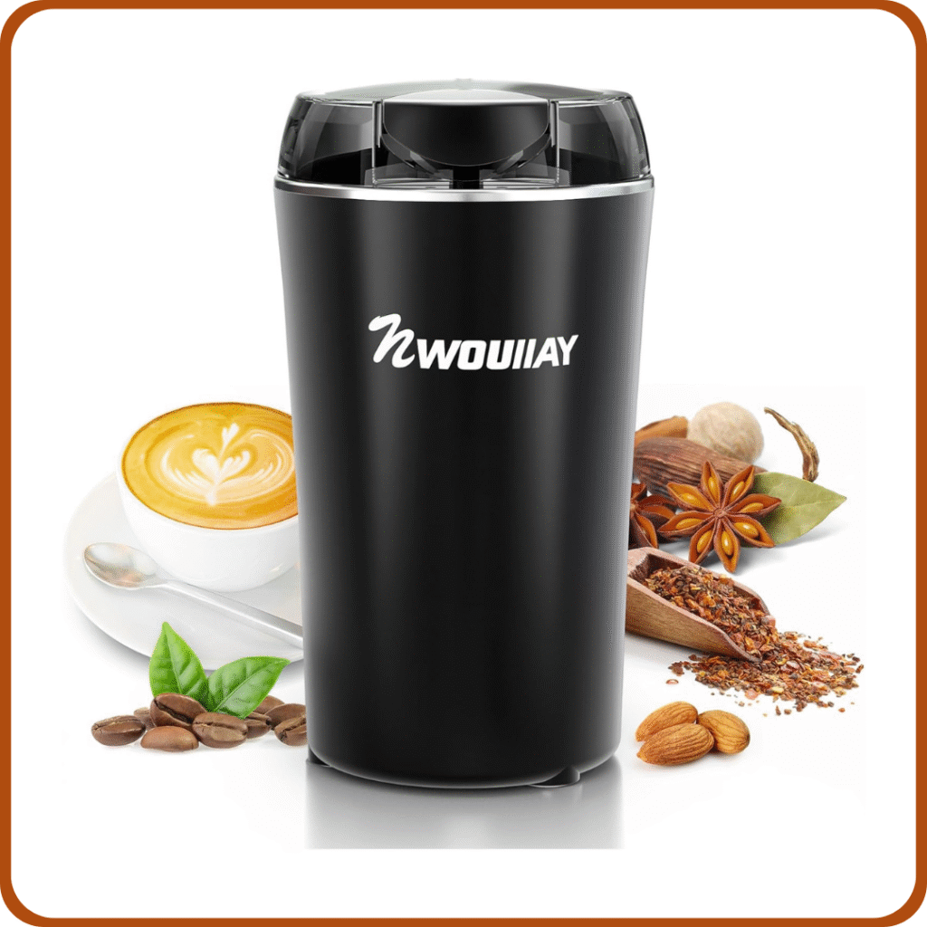 Molinillo de café eléctrico 300 W Capacidad 75 g Cuchillas de Acero Inoxidable Molinillo Multifunción Ideal para Café, Especias o Frutos Secos, Fácil de Usar y Limpiar para Casa o Viaje