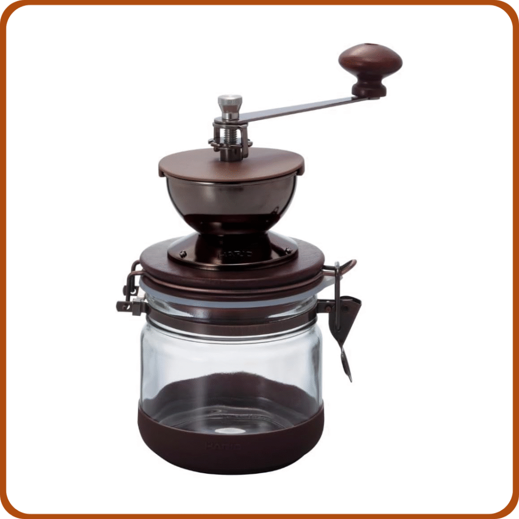 Hario Canister Molinillo de café Manual, Cristal, Marron, 11 cm 